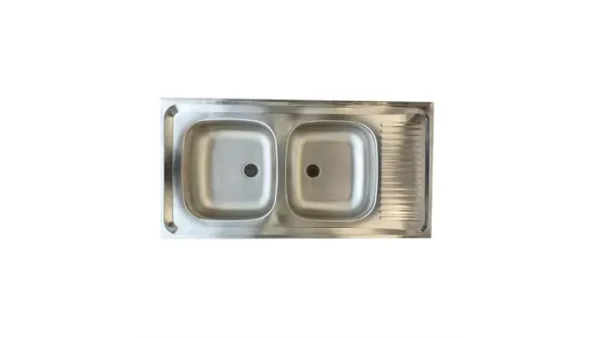 سینک روکار استیل البرز مدل 5.*50*100 دو لگن