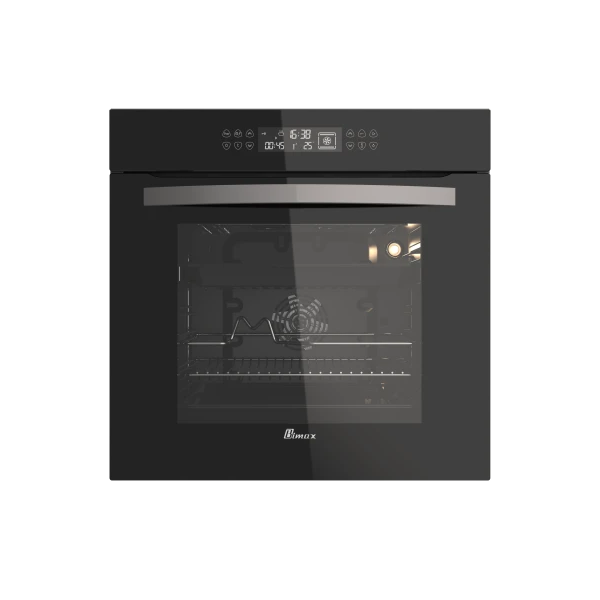 فر برقی بیمکث مدل 0020 با طراحی شیشه‌ای مشکی، ظرفیت ۸۰ لیتر، پنل لمسی LCD و ۱۳ برنامه پخت متنوع.
