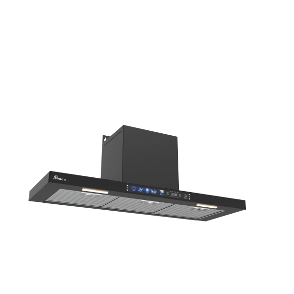 هود مخفی بیمکث مدل ۱۱۰۱ با طراحی مشکی، لمسی و نیمه‌مخفی مناسب آشپزخانه مدرن