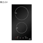 اجاق گاز برقی کن مدل cc2202 با دو شعله برقی، صفحه شیشه سرامیکی مشکی و کنترل لمسی