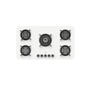 اجاق گاز صفحه ای کن مدل IG8517 با صفحه شیشه‌ای سکوریت سفید و 5 شعله برای پخت و پز سریع و یکنواخت.