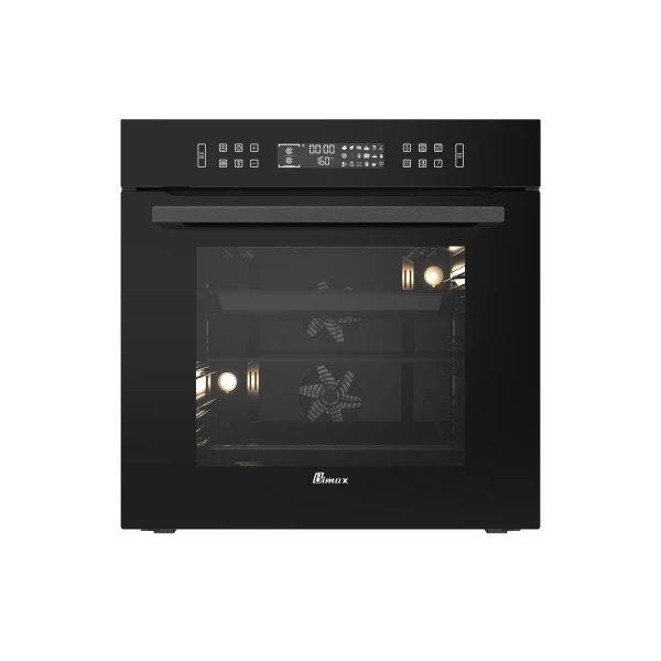 فر برقی بیمکث مدل 3102 با نمای شیشه‌ای مشکی، صفحه نمایش لمسی LCD، ظرفیت ۸۰ لیتر و ۳۸ برنامه پخت متنوع.