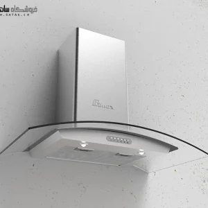 هود شومینه ای بیمکث مدل 2005 استیل با شیشه سکوریت و طراحی مدرن