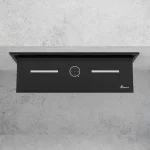 هود مخفی بیمکث مدل ۲۰۷۹ پلاس مشکی با طراحی شیشه‌ای و موتور توربو کم‌صدا