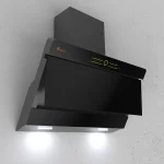 هود مورب بیمکث مدل 2045 مشکی با فیلتر آلومینیومی سه لایه و موتور توربو فن‌ست فلزی