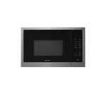 مایکروویو پرنیان استیل مدل PM 3105 با قابلیت گریل کوارتز و ظرفیت 25 لیتر، مجهز به صفحه نمایش دیجیتال و کنترل لمسی.