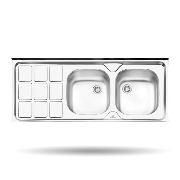 سینک کلاسیک پرنیان استیل مدل PS 3105 با طراحی روکار، ابعاد 60 در 120 سانتی‌متر، استیل ضد زنگ 10-18، عمق لگن 13 سانتی‌متر و عایق صدا.
