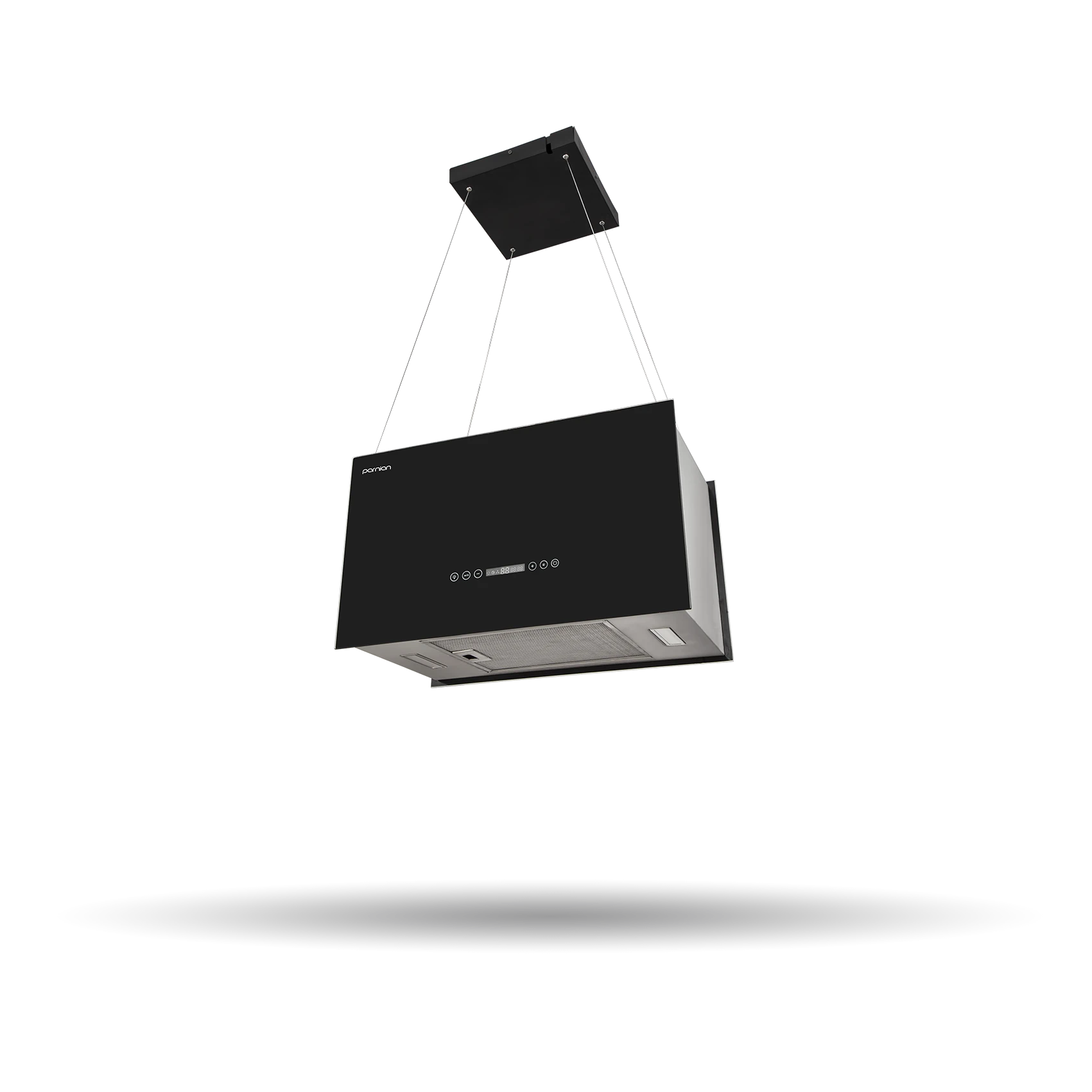 هود جزیره ای پرنیان استیل مدل PH 6601 با موتور 4 دور و فیلتر آلومینیومی کربنی سه‌لایه